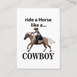 Cowboy Ride A Horse som en Cowboy Visitkort
