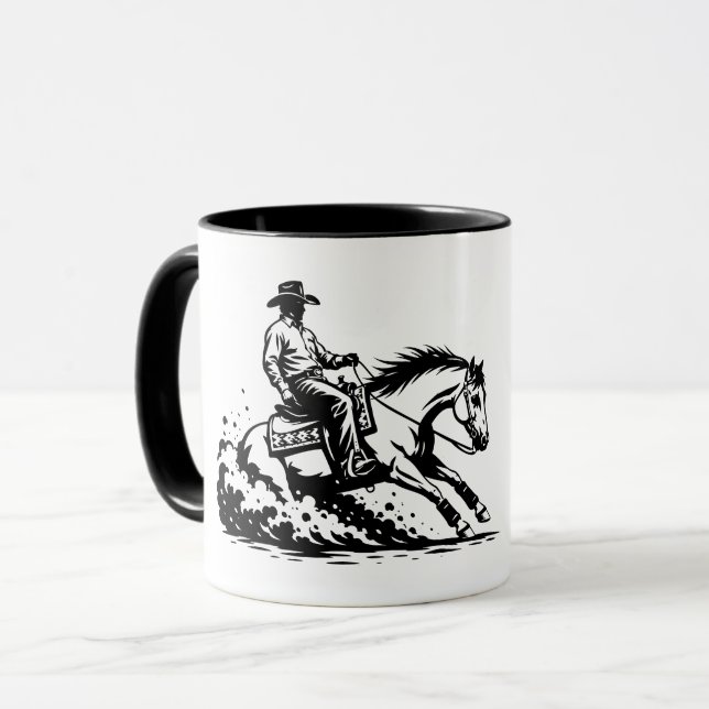 Cowboy Ridehäst Västerländsk Equestrian Mug Mugg (Framsida vänster)