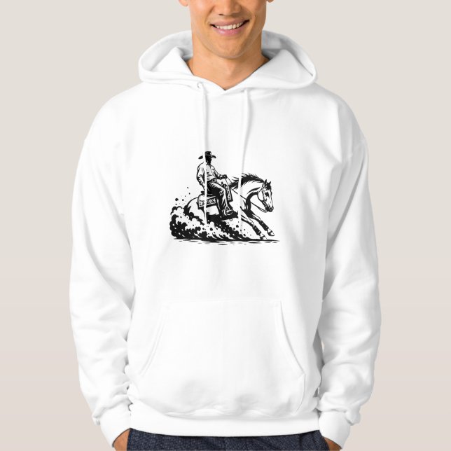 Cowboy Ridehäst Western Equestrian Hoodie (Framsida)