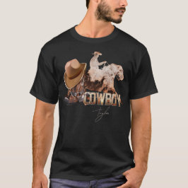 Cowboy rider westerna stövlar, cowboyhatt t shirt