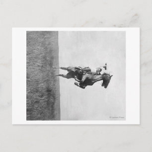 Cowboy Rides Bronco Stigning på sitt Hing Ben Vykort