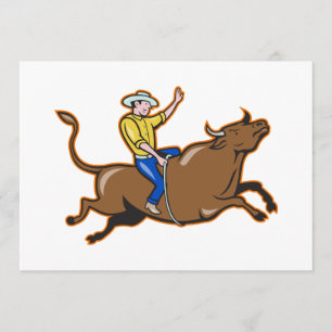 Cowboy Riding A Bull-inbjudan Inbjudningar