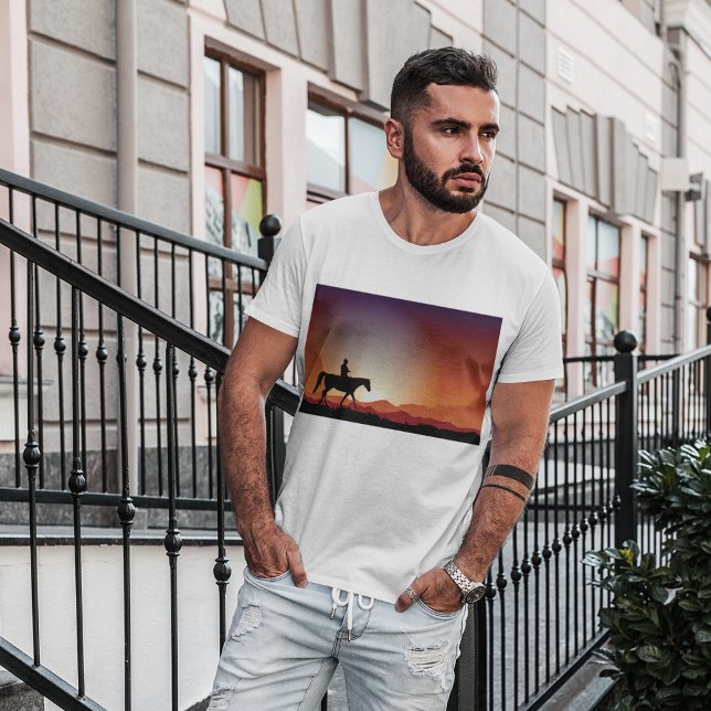 Cowboy Riding A Horse Manar T-Shirt (Skapare uppladdad)