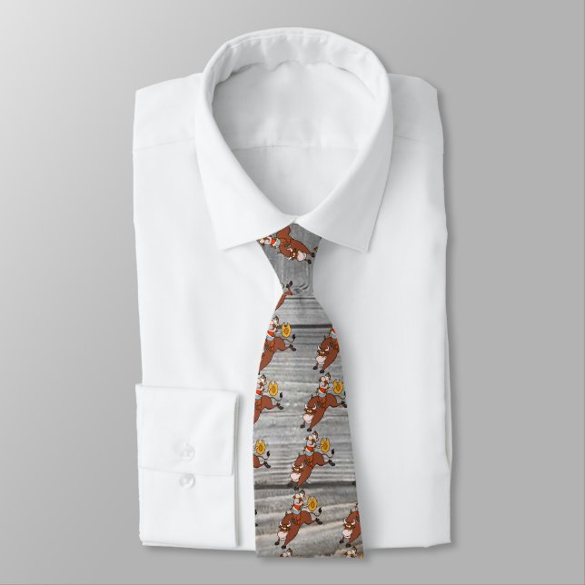 Cowboy-Riding-Bull-in-Rodeo-Tie Slips (Bunden)