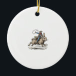 Cowboy Riding Easter Bunny Western Howdy Easter Fu Julgransprydnad Keramik<br><div class="desc">Cowboy Riding Easter Bunny Western Howdy Easter Funny T-Shirt</div>