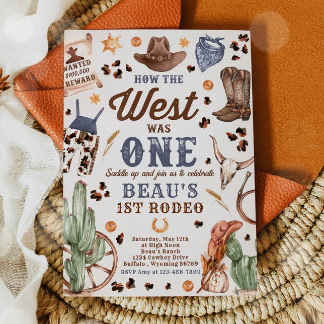 Cowboy Rodeo 1:a födelsedagen, hur Västern var en Inbjudningar (Skapare uppladdad)