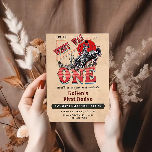 Cowboy Rodeo 1:a födelsedagen, hur Västern var en Inbjudningar (Skapare uppladdad)