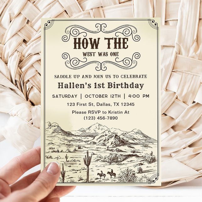 Cowboy Rodeo 1:a födelsedagen, hur Västern var en Inbjudningar (Skapare uppladdad)