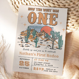 Cowboy Rodeo 1-årsfest Hur Västern Var Ett Inbjudningar