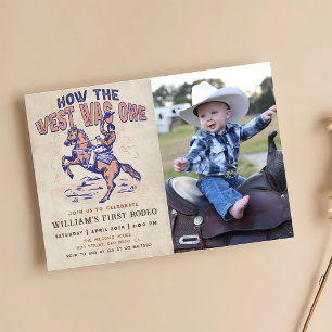 Cowboy Rodeo Birthday Hur Västern var ett foto Inbjudningar