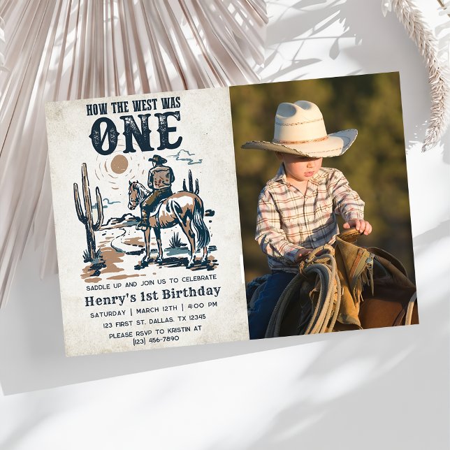 Cowboy Rodeo Birthday hur Västern var ett foto Inbjudningar (Skapare uppladdad)