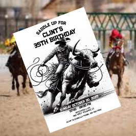 Cowboy Rodeo Birthday inbjudan, Rodeo Bull Ride Inbjudningar