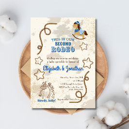 Cowboy Rodeo Blue Howdy Baby Shower Sprinkle Inbjudningar