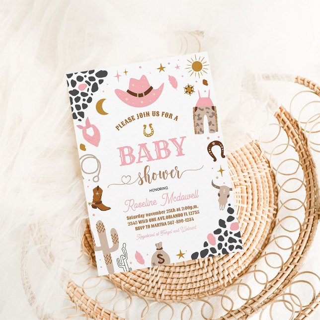 Cowboy Rodeo Boy Vilda western Western Baby Shower Inbjudningar (Skapare uppladdad)