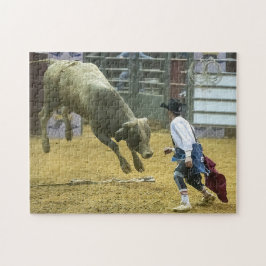 Cowboy Rodeo Clown Bull Distring Western Sports Pussel