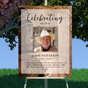 Cowboy Rodeo Firande av Livet, Begravningsfoto Poster