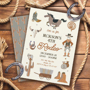 Cowboy Rodeo Födelsedagsfest inbjudan
