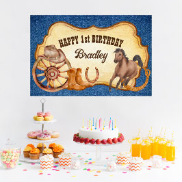 Cowboy rodeo-hästar equestrian vilda western party poster