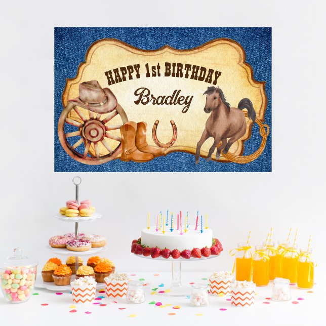 Cowboy rodeo-hästar equestrian vilda western party poster (Skapare uppladdad)
