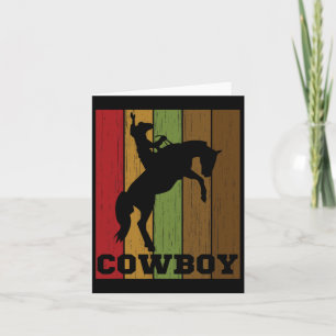 Cowboy Rodeo Horse Retro Western Cowboy Horseck Ri Kort