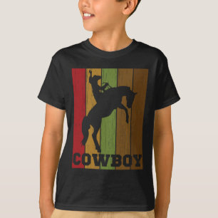 Cowboy Rodeo Horse Retro Western Cowboy Horseck Ri T Shirt