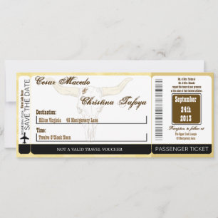Cowboy Rodeo Stee Boarding Pass Wedding bjudande Inbjudningar
