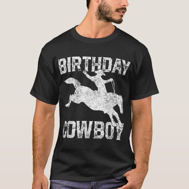 Cowboy Rodeo Thmet Party T Shirt (Framsida)