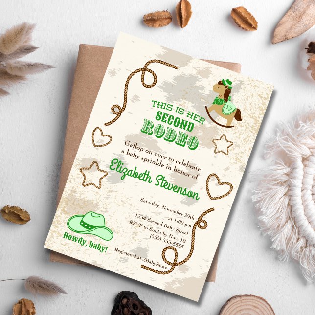 Cowboy Rodeo Unisex Howdy Baby Shower Sprinkle Inbjudningar (Skapare uppladdad)
