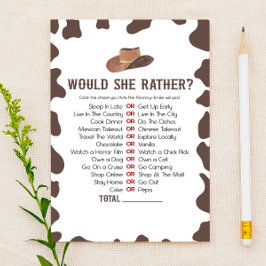 Cowboy Rodeo vill att hon ska vara lite babykläder Brevpapper