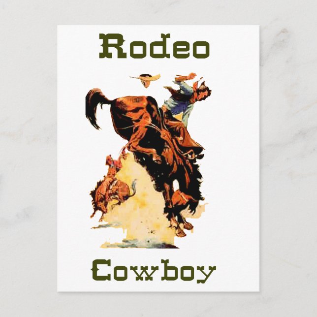 Cowboy Rodeo-vykort Vykort (Framsida)
