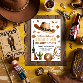 Cowboy Rodeo Western Birthday Inbjudningar