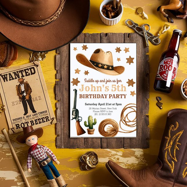 Cowboy Rodeo Western Birthday Inbjudningar (Skapare uppladdad)