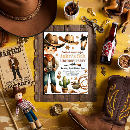 Cowboy Rodeo Western Boy Birthday Inbjudningar