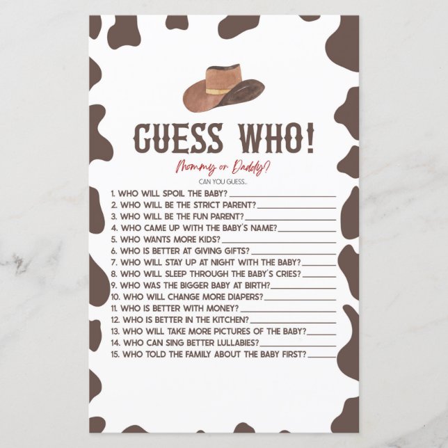 Cowboy Rodeo Western gissar vem babyvisaren spelar (Framsida)
