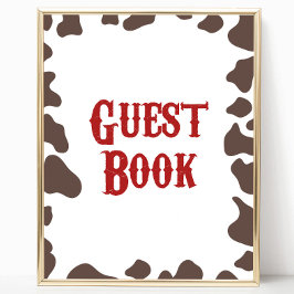 Cowboy Rodeo Western Guest Bok Party Poster
