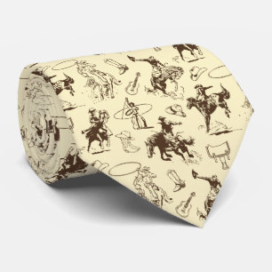 Cowboy Rodeo Western Horses Beige Brown Slips