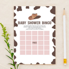 Cowboy Rodeo Westerna Bingo Baby Shower-spel Brevpapper