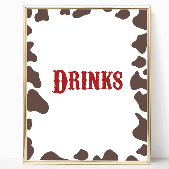 Cowboy Rodeo Westerna Drinks Bord Party-tecken Poster (Skapare uppladdad)