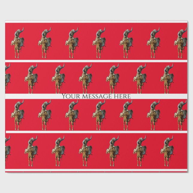Cowboy Rodeo Westernare Stil Wrapping Papprare Presentpapper (Platt)