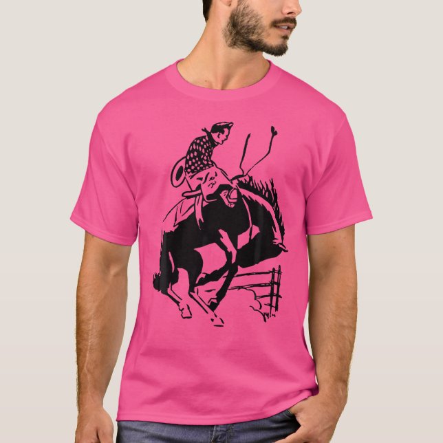 Cowboy Rodeo Westernare Wrangler Ranch T Shirt (Framsida)
