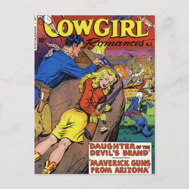 Cowboy Romantik Vykort (Framsida)