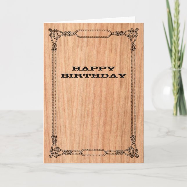Cowboy Rope Ram Birthday Kort (Framsida)