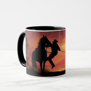 Cowboy Roping and Horse Mugg