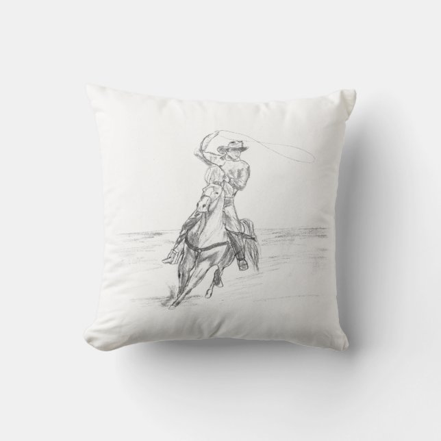 Cowboy Roping Kudde (Framsida)