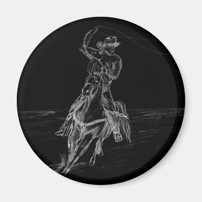 Cowboy Roping Magnet (Framsidan)