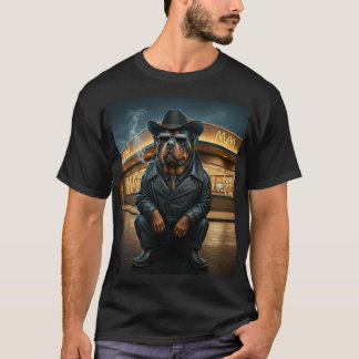 Cowboy Rottie Hund Maximus Hanging Out T Shirt