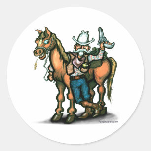 Cowboy Runt Klistermärke