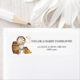 Cowboy Rustic Baby dusch Return-adressetikett Returadress Etikett