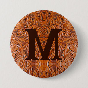 Cowboy Rustic western landsbyggsbröllop monogram Knapp