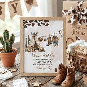 Cowboy rustik elegant västern vattenfärg bebis fir tilläggskort